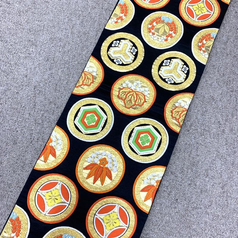 504ag64□七五三 七歳 セミアンティーク 女児 着物&袋帯 銀彩 菊□