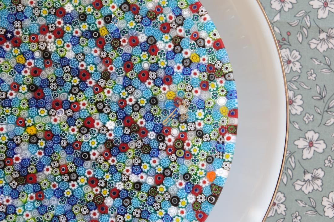 ベネチアンガラス ヴェネチアンガラス ミルフィオリ プレート グラス 江波冨士子