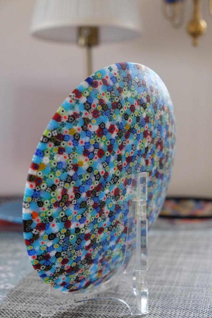 ベネチアンガラス ヴェネチアンガラス ミルフィオリ プレート グラス 江波冨士子