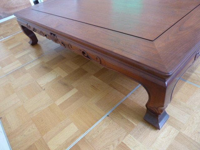 座卓 杉本作 透かし彫り 机 座敷 和風 和室 和家具 ローテーブル ちゃぶ台