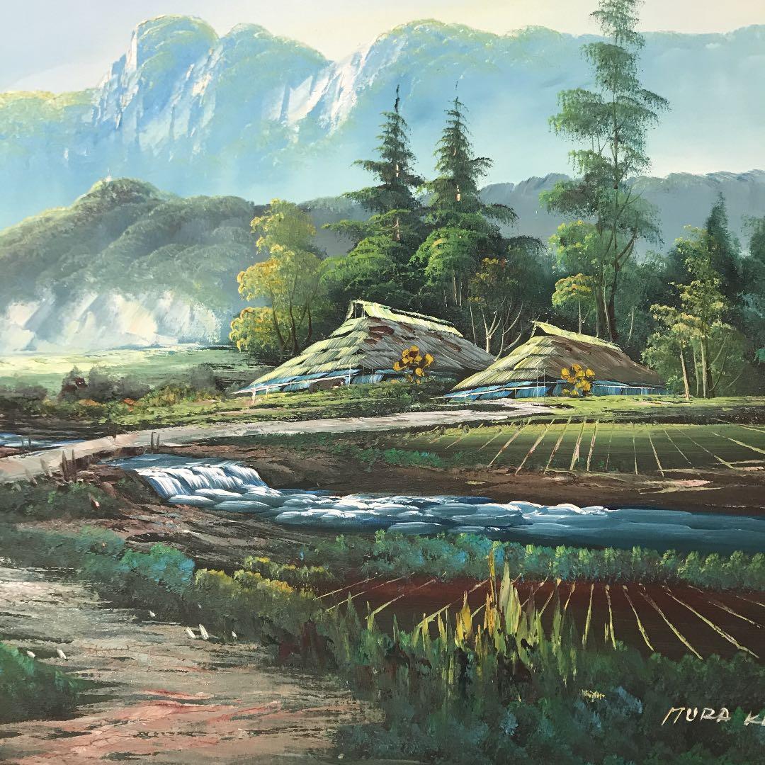 油彩画　肉筆　風景画　50号　作者　ムラキ