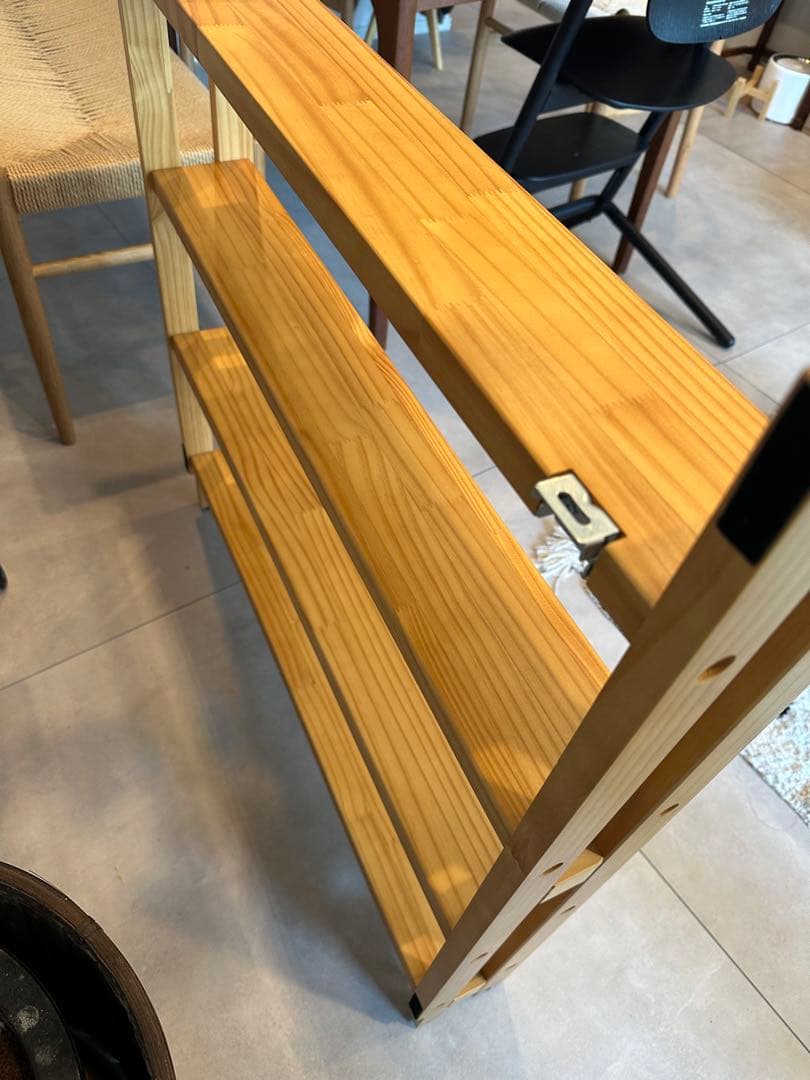 [ベルメゾン] 薄型ラック ロータイプ 突っ張らないラック 本棚 ナチュラル