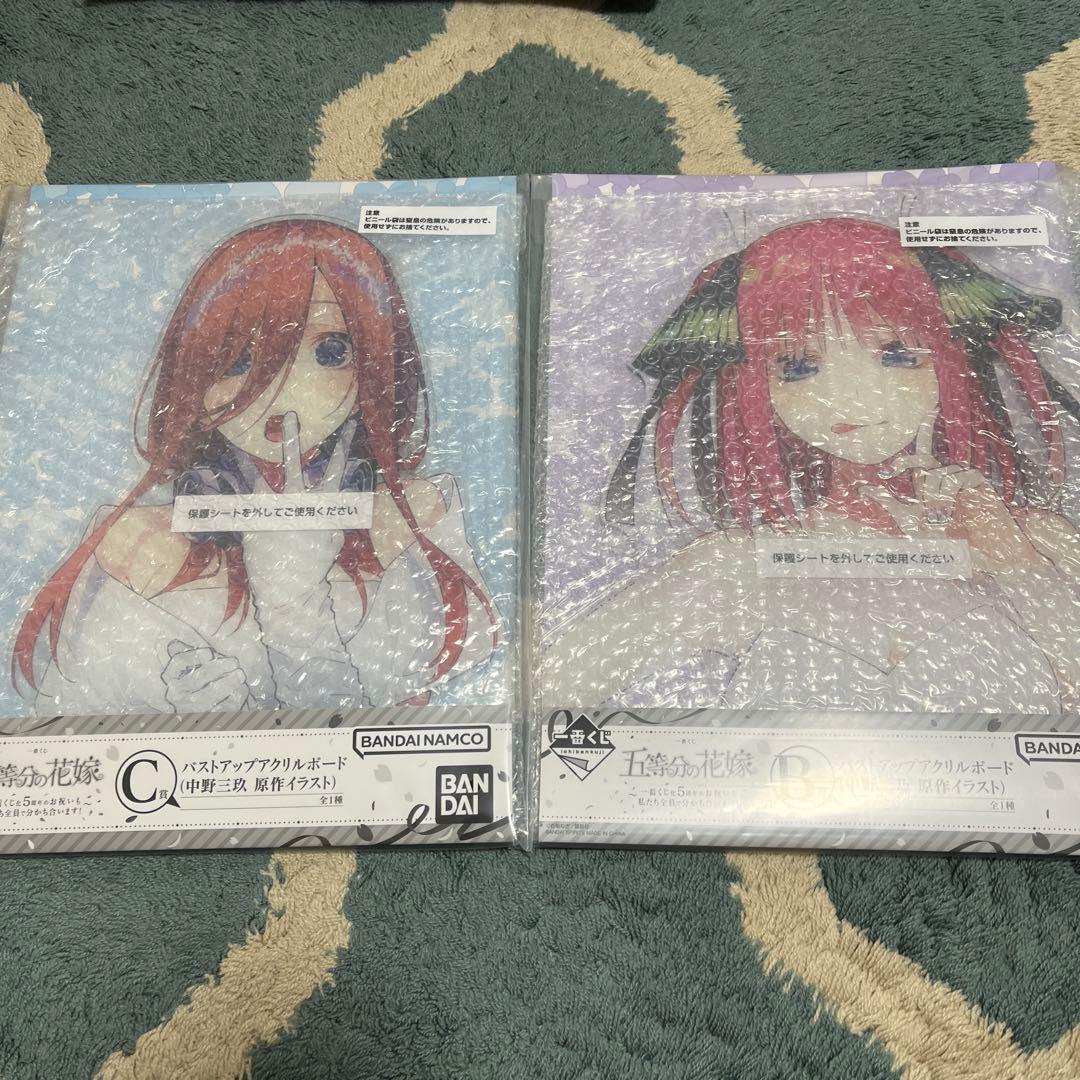 一番くじ 五等分の花嫁 B賞 C賞 二乃 美玖 バストアップアクリルボード
