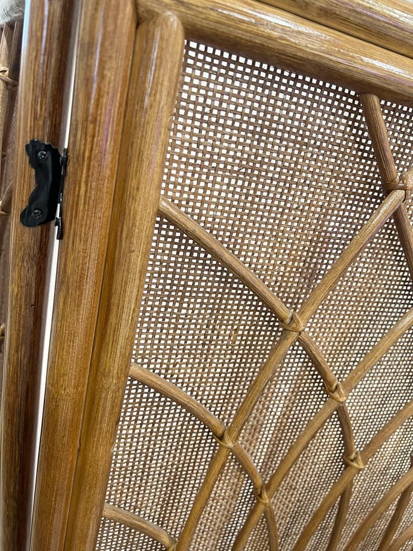 お値下げ不可❌昭和レトロ ラタンパーテーション アーチ型 ブラウン 2面タイプ