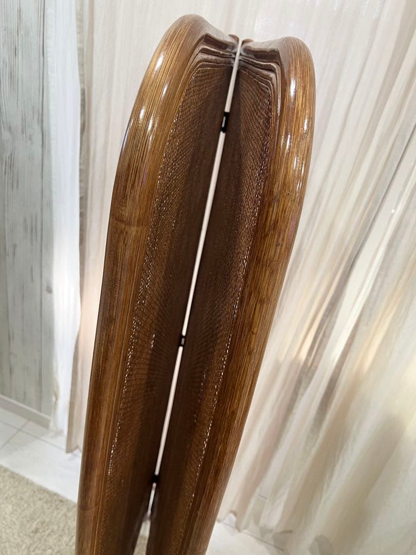 お値下げ不可❌昭和レトロ ラタンパーテーション アーチ型 ブラウン 2面タイプ