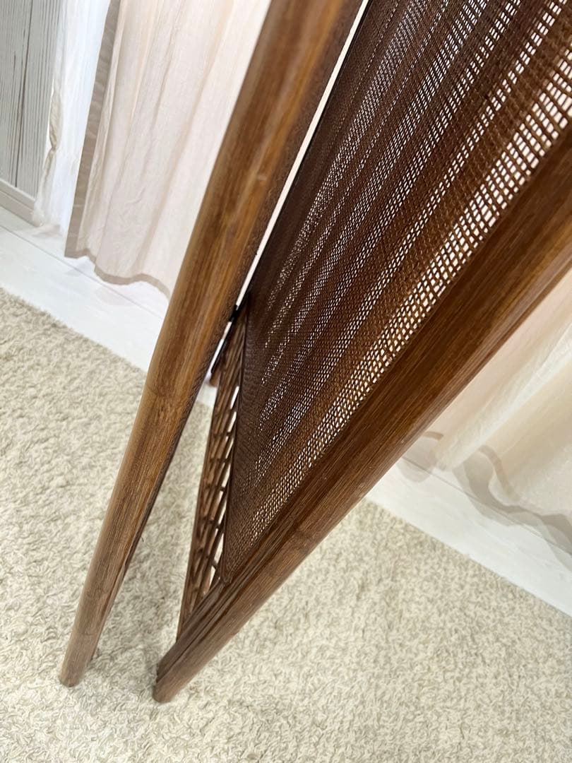 お値下げ不可❌昭和レトロ ラタンパーテーション アーチ型 ブラウン 2面タイプ