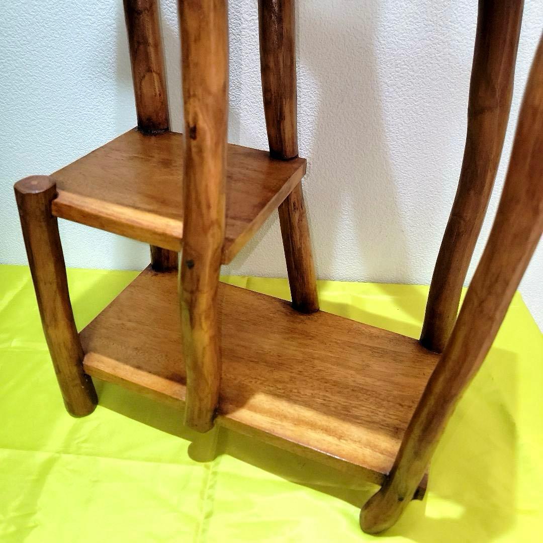 アジアン家具 バリ 木製 花台 チーク材ナチュラルラック