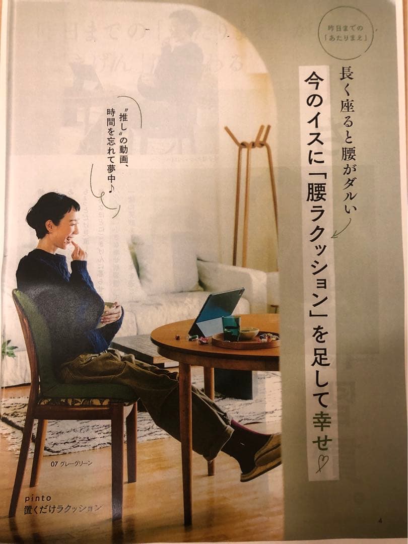 Pinto 置くだけラクッション　ピントビューティーハイ　グレーグリーン②