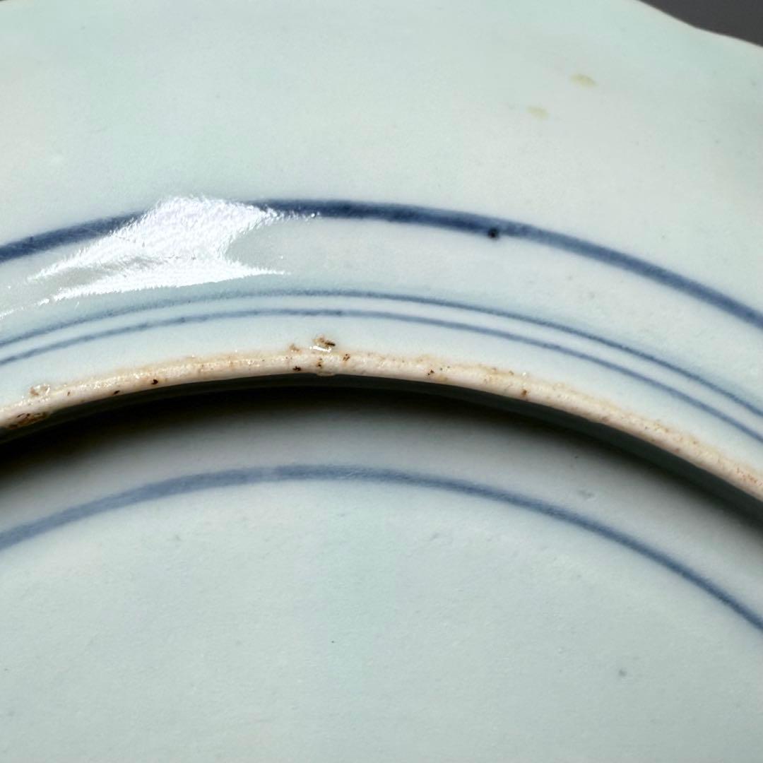 初期伊万里　古九谷様式　苫屋文輪花形中皿　図録掲載　小木一良著　博物館　古美術