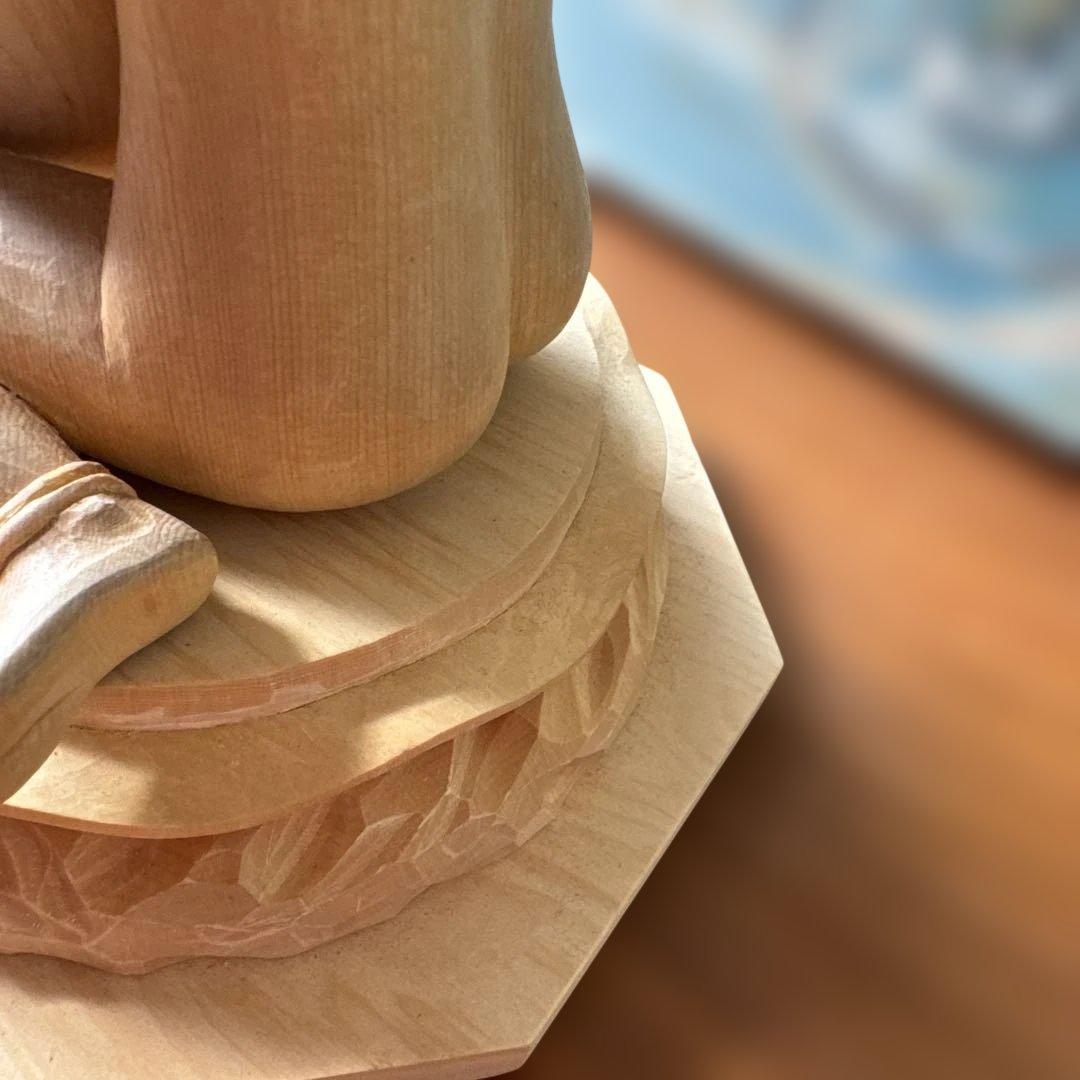 金運招来　木曽檜材　細密手彫り　裸弁財天