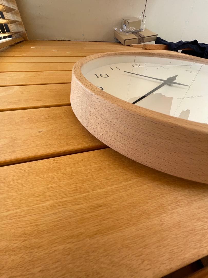 Lemnos 電波時計 壁掛け　無垢木製フレーム