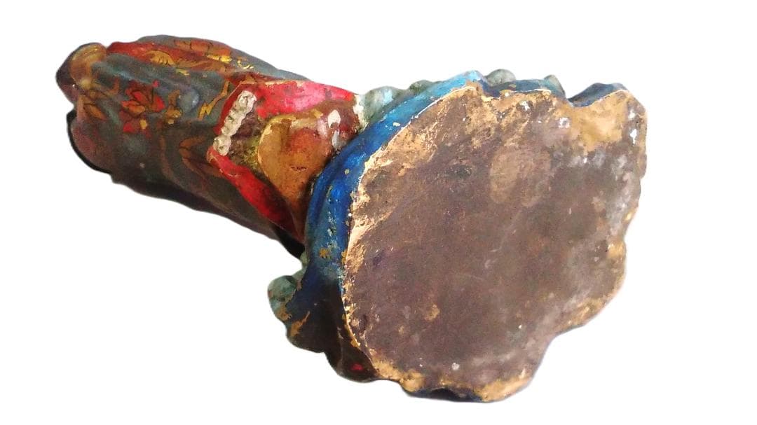 【 明治龍乗観音（騎龍観音) 】　49.8ｃｍ　金彩色絵真鍮像