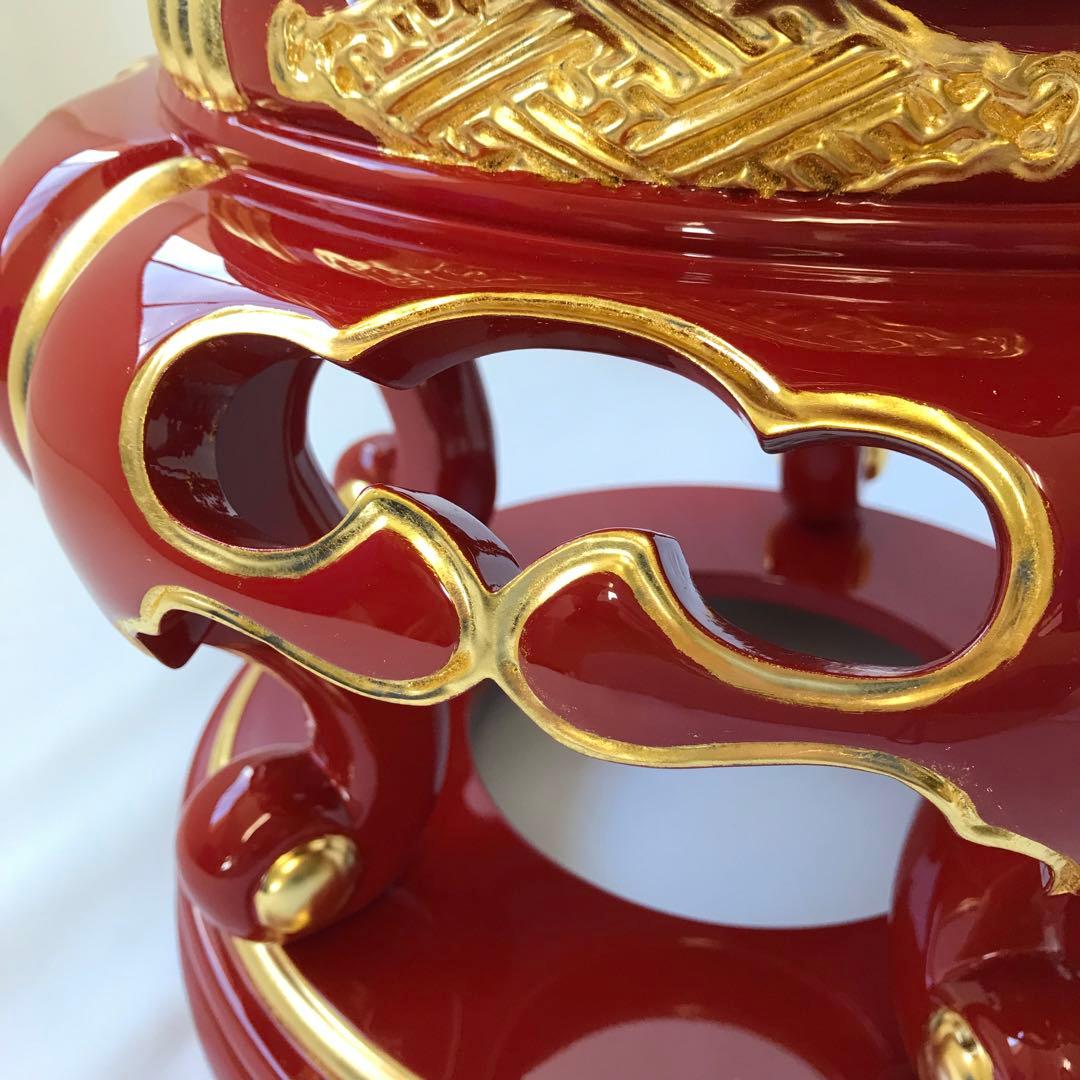 丸金台1尺2寸 朱塗 金箔 面金 サヤ付