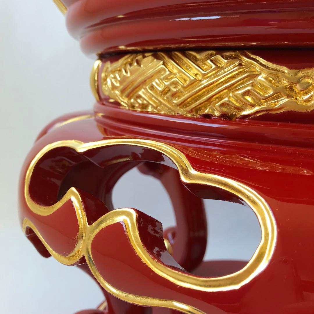 丸金台1尺2寸 朱塗 金箔 面金 サヤ付