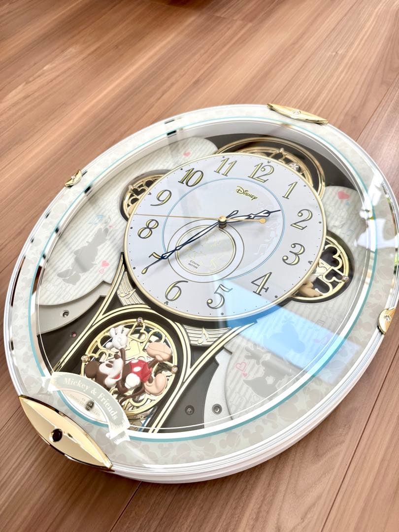 Disney RHYTHM ミッキーと仲間たち 掛時計 からくり電波時計