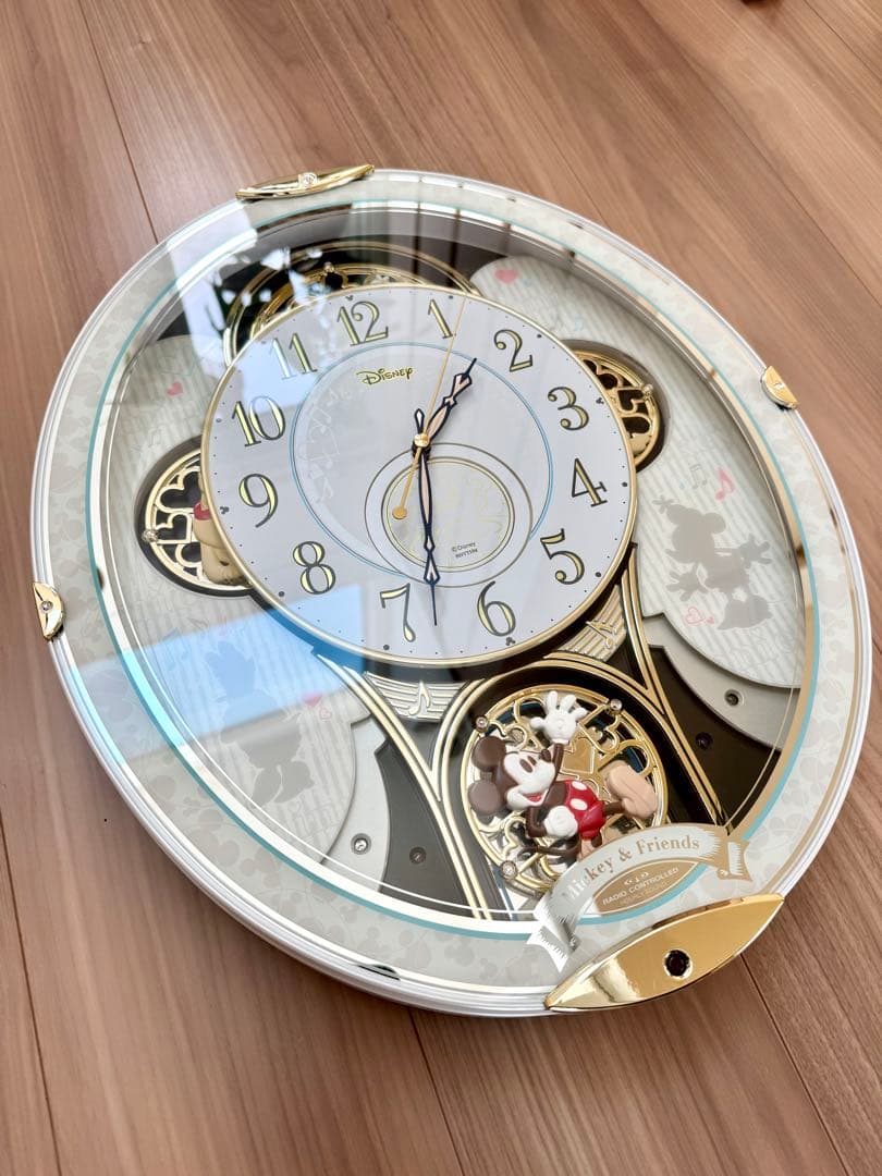 Disney RHYTHM ミッキーと仲間たち 掛時計 からくり電波時計