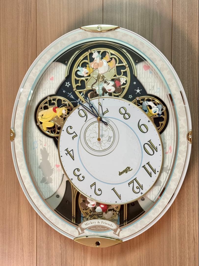 Disney RHYTHM ミッキーと仲間たち 掛時計 からくり電波時計