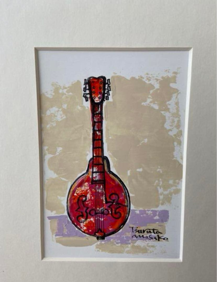 絵画　『ギター』　鶴田昌子　美術　芸術　油絵　水彩画