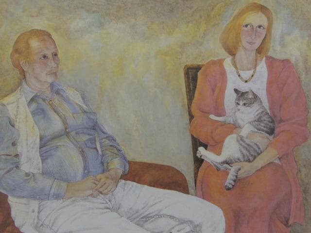 福田千惠、【ながい夜】、希少な額装用画集より、新品額装付