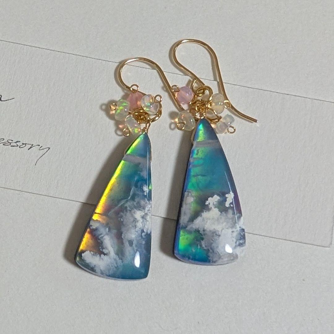 ｔａｍａ☆彡様 オーロラプルームアゲート ピアス