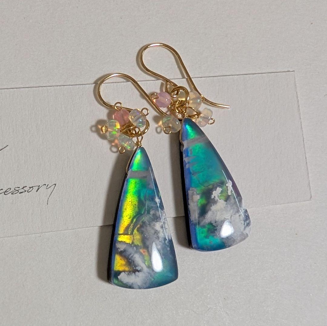 ｔａｍａ☆彡様 オーロラプルームアゲート ピアス