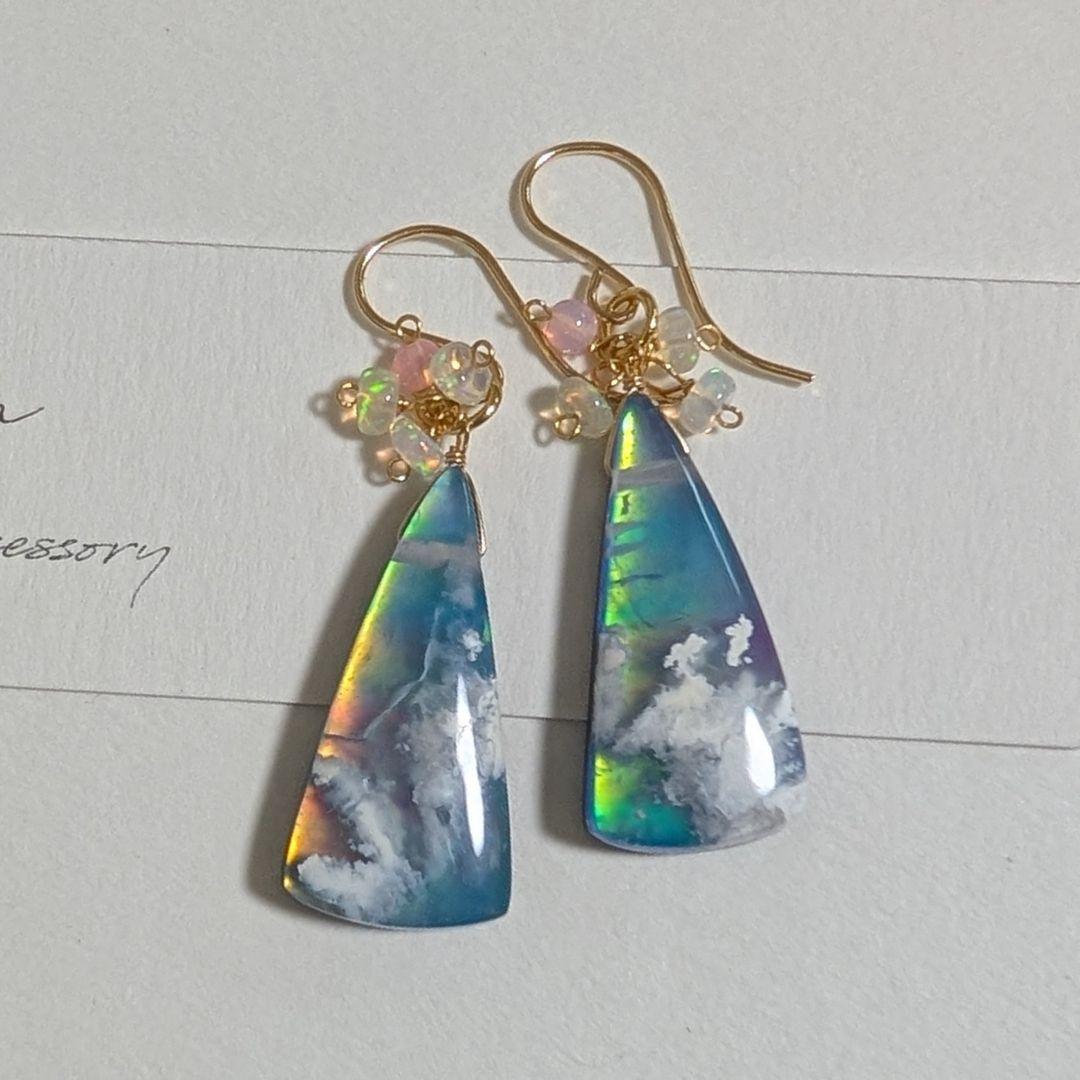 ｔａｍａ☆彡様 オーロラプルームアゲート ピアス