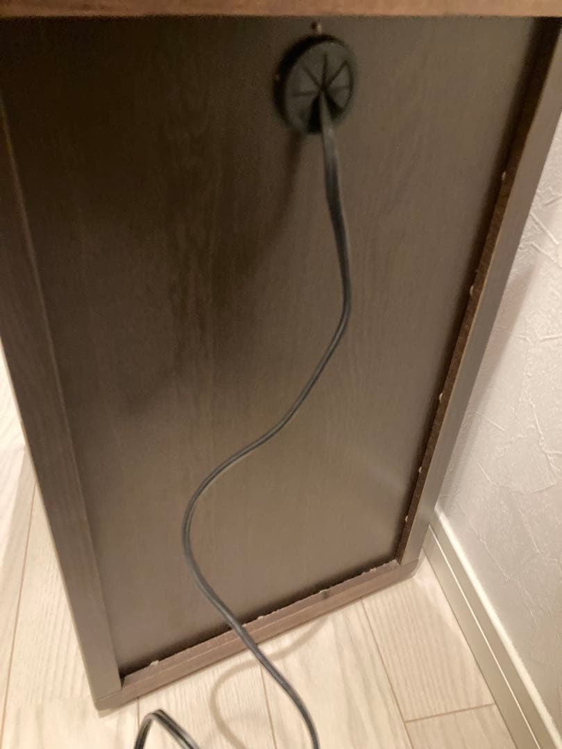 ダークブラウン 木製 ナイトスタンド 引き出し付き