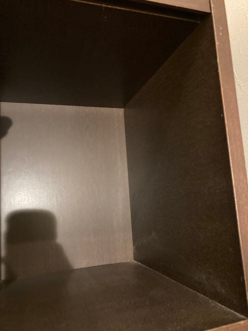 ダークブラウン 木製 ナイトスタンド 引き出し付き