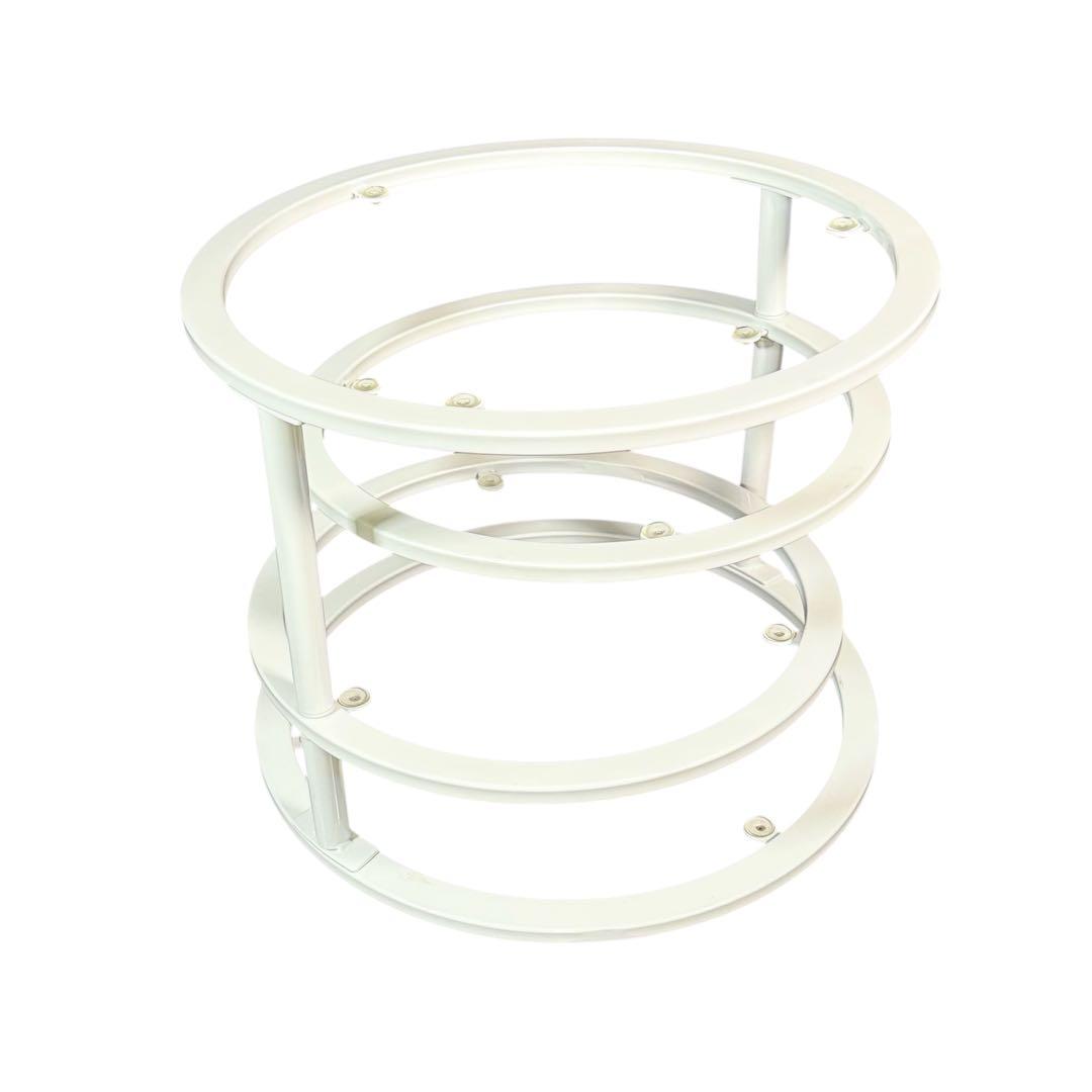 HR835 ミッドセンチュリー　レトロ　ガラステーブル　4枚　丸テーブル