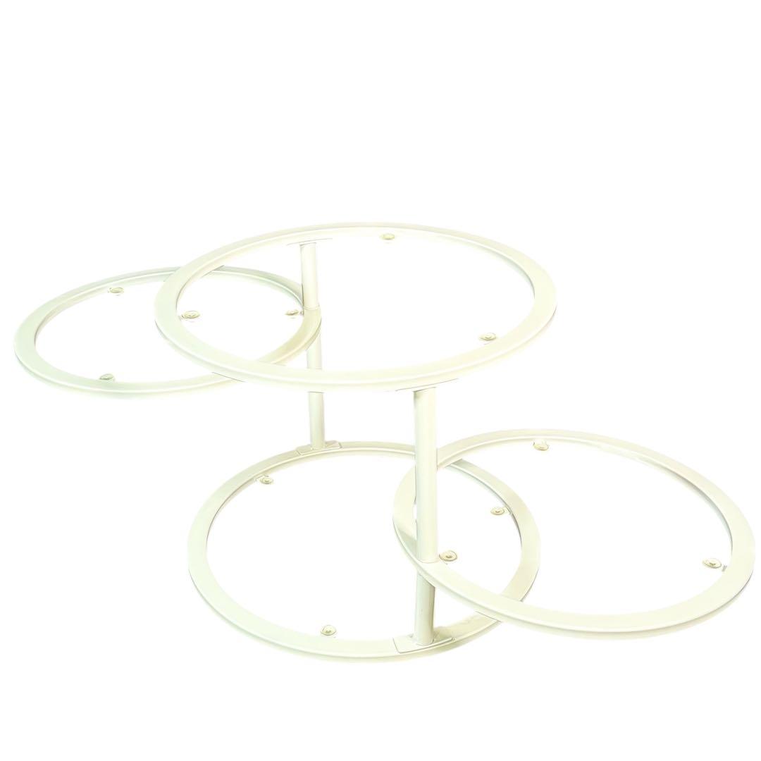 HR835 ミッドセンチュリー　レトロ　ガラステーブル　4枚　丸テーブル