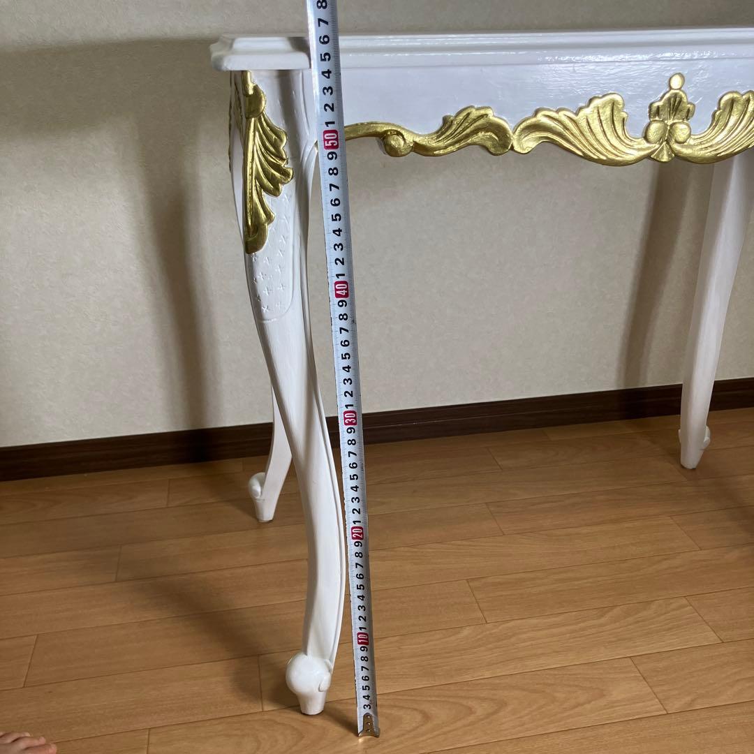 姫系　アンティーク風　猫足　ゴールドレリーフ　デスク　ロココ風