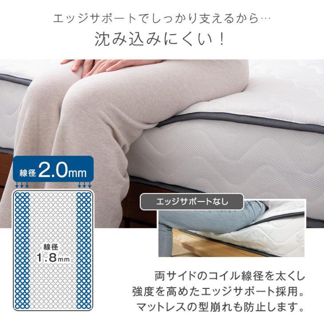 マットレス ダブル ポケットコイル 圧縮マットレス トリプルエッジサポート