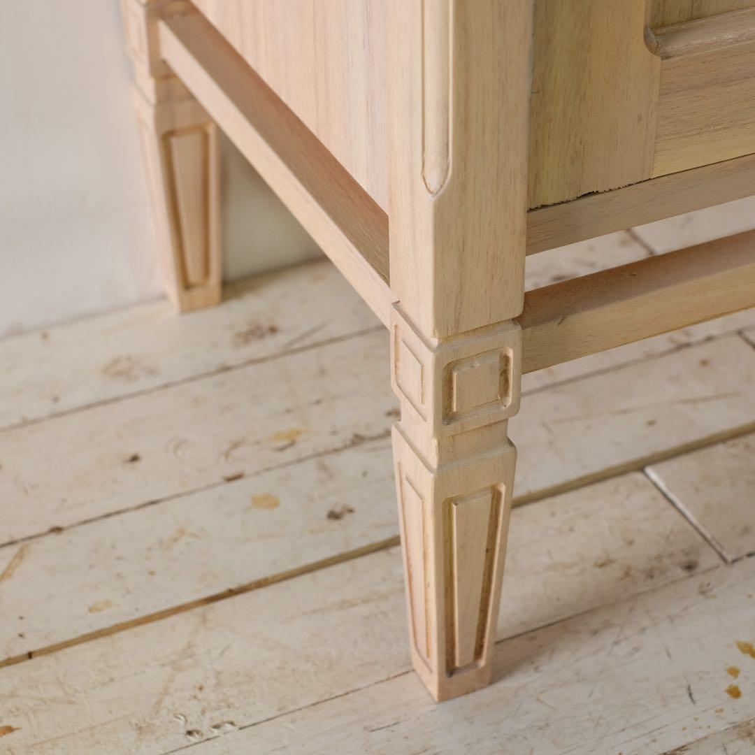 新品 ハイキャビネット 収納棚 ナチュラル カントリー 北欧 天然木 ミンディ材