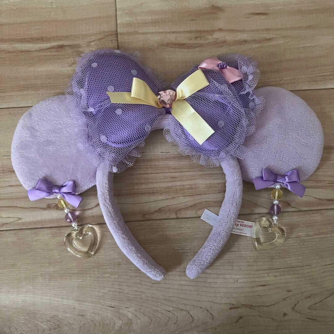 ディズニー ミニー カチューシャ イヤリング パープル 紫 リボン