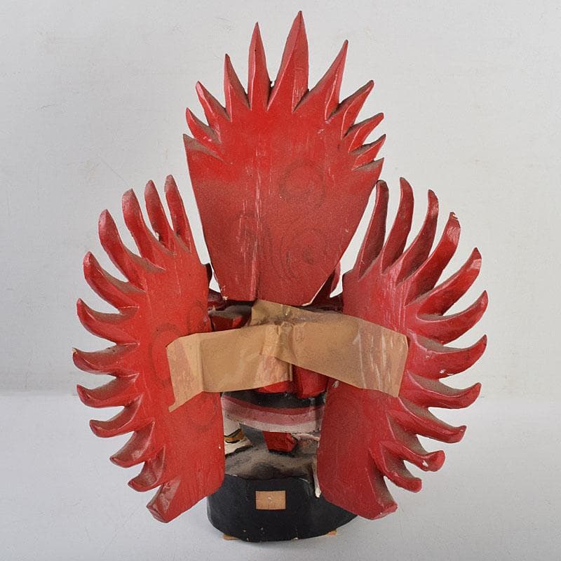 バリ島　インドネシア　彩色木彫　ガルーダ像　置物　N　R9435B