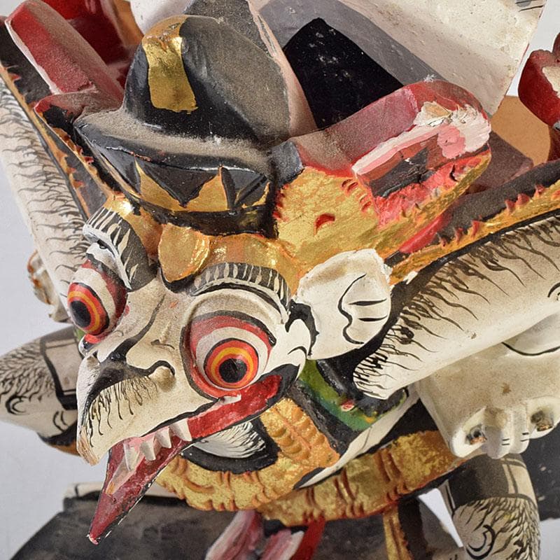 バリ島　インドネシア　彩色木彫　ガルーダ像　置物　N　R9435B