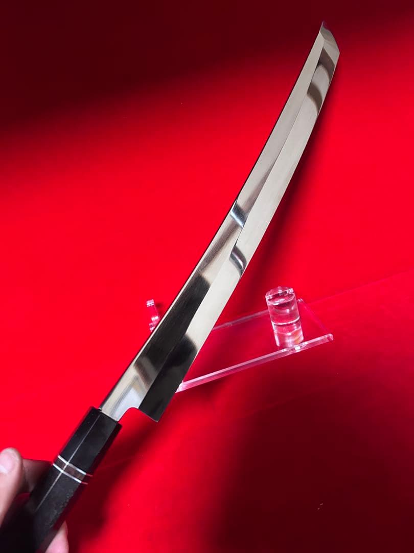 包丁　先丸型　マグロ包丁　尺ニ　鏡面仕上げ　切味抜群　箱付　未使用品