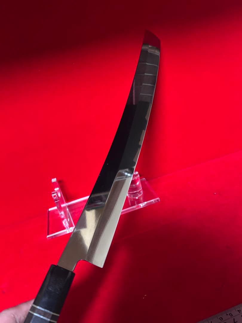 包丁　先丸型　マグロ包丁　尺ニ　鏡面仕上げ　切味抜群　箱付　未使用品