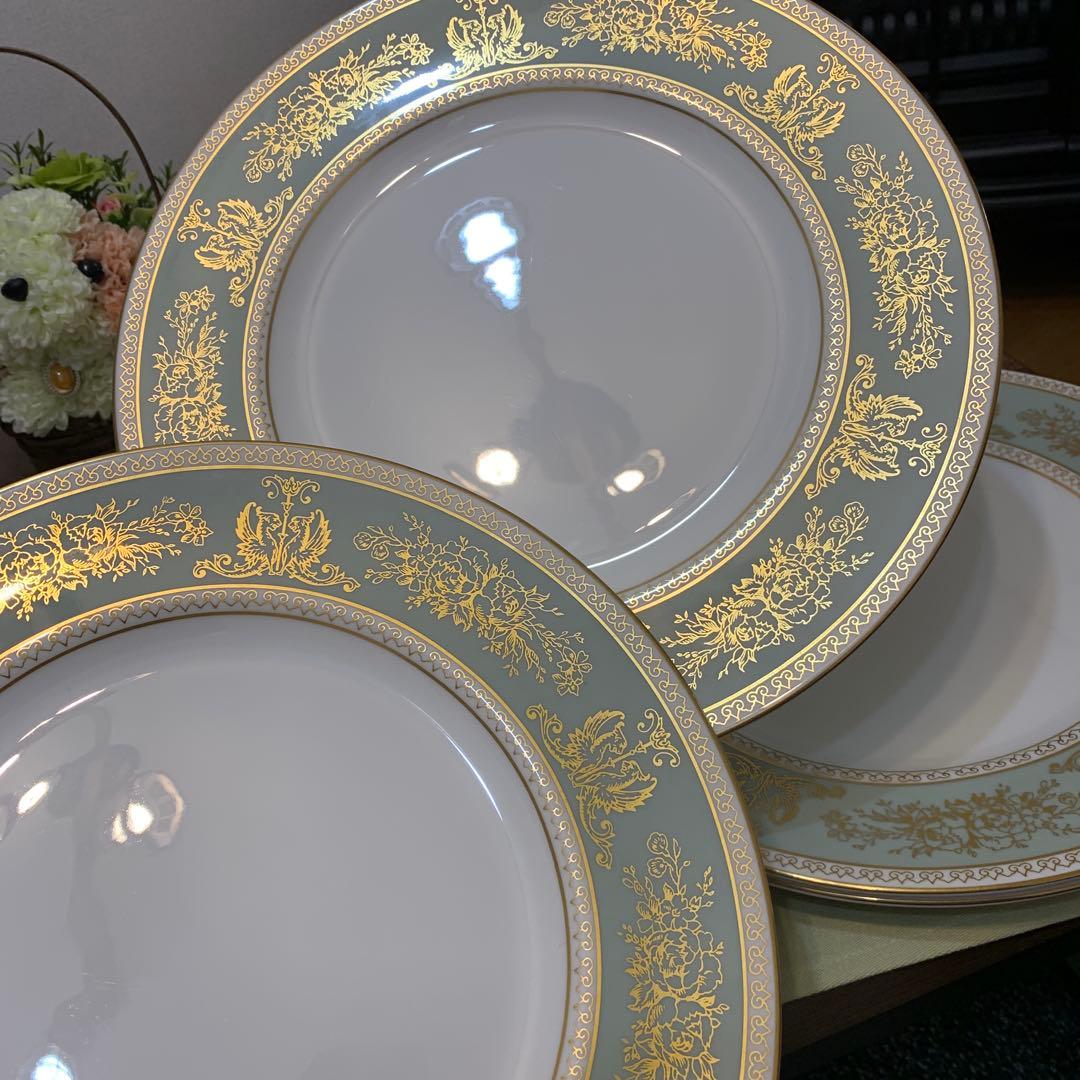 ウェッジウッド コロンビア　セージグリーン 20cmスーププレート　5枚