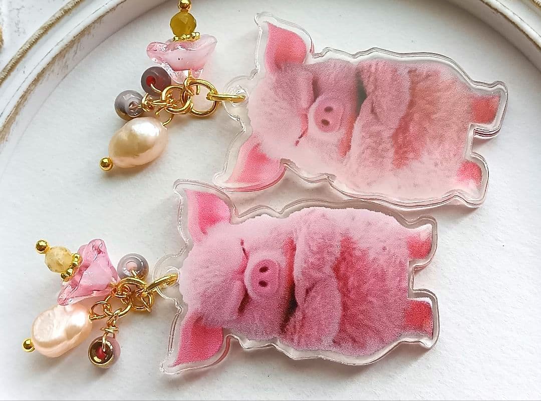 9173 豚に真珠 イエローオパール バロックパール チェコビーズ パーツ