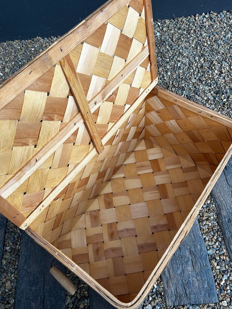 お値下げ不可】北欧 スポーンコリ 蓋付き 大型バスケット ビンテージ