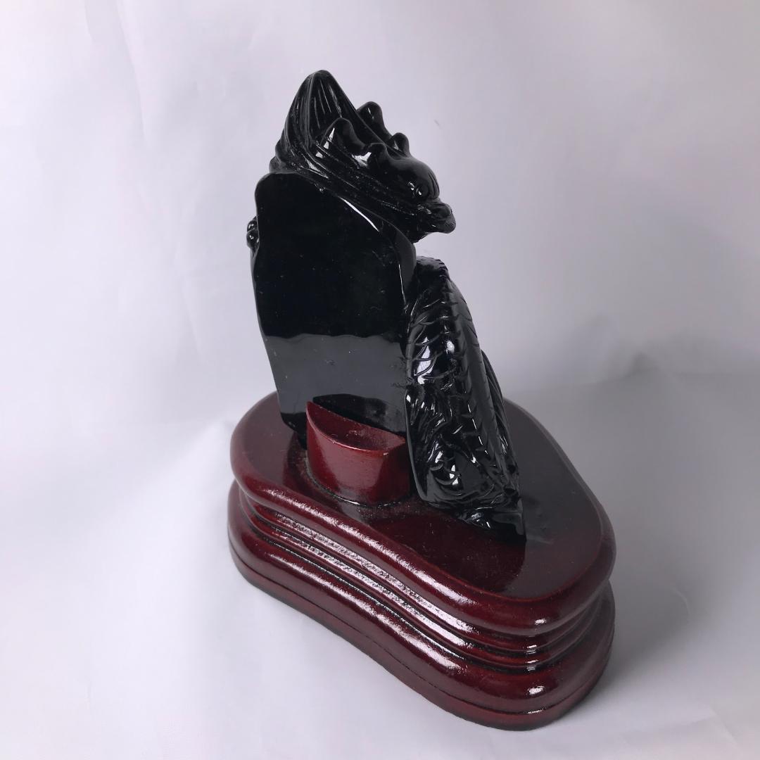モリオン 黒水晶 チベット産 彫刻 龍 竜 ドラゴン 魔除け パワーストーン
