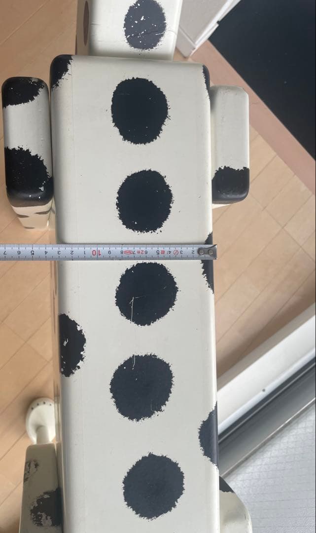 大型サイドテーブル ダルメシアン白80×110×22