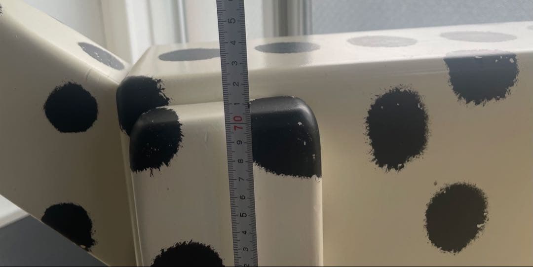 大型サイドテーブル ダルメシアン白80×110×22