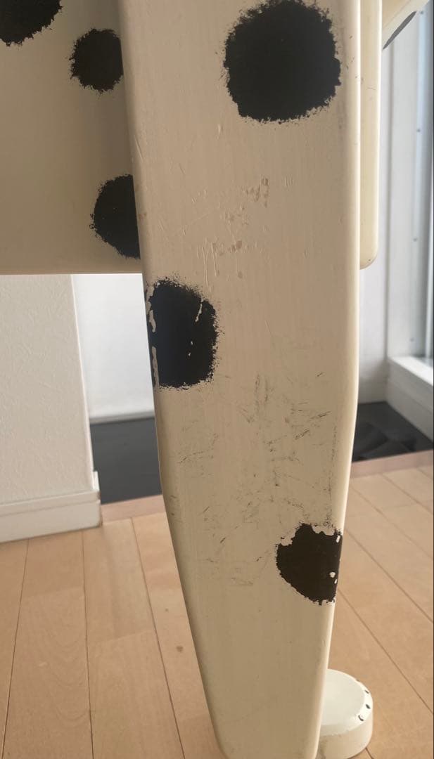 大型サイドテーブル ダルメシアン白80×110×22