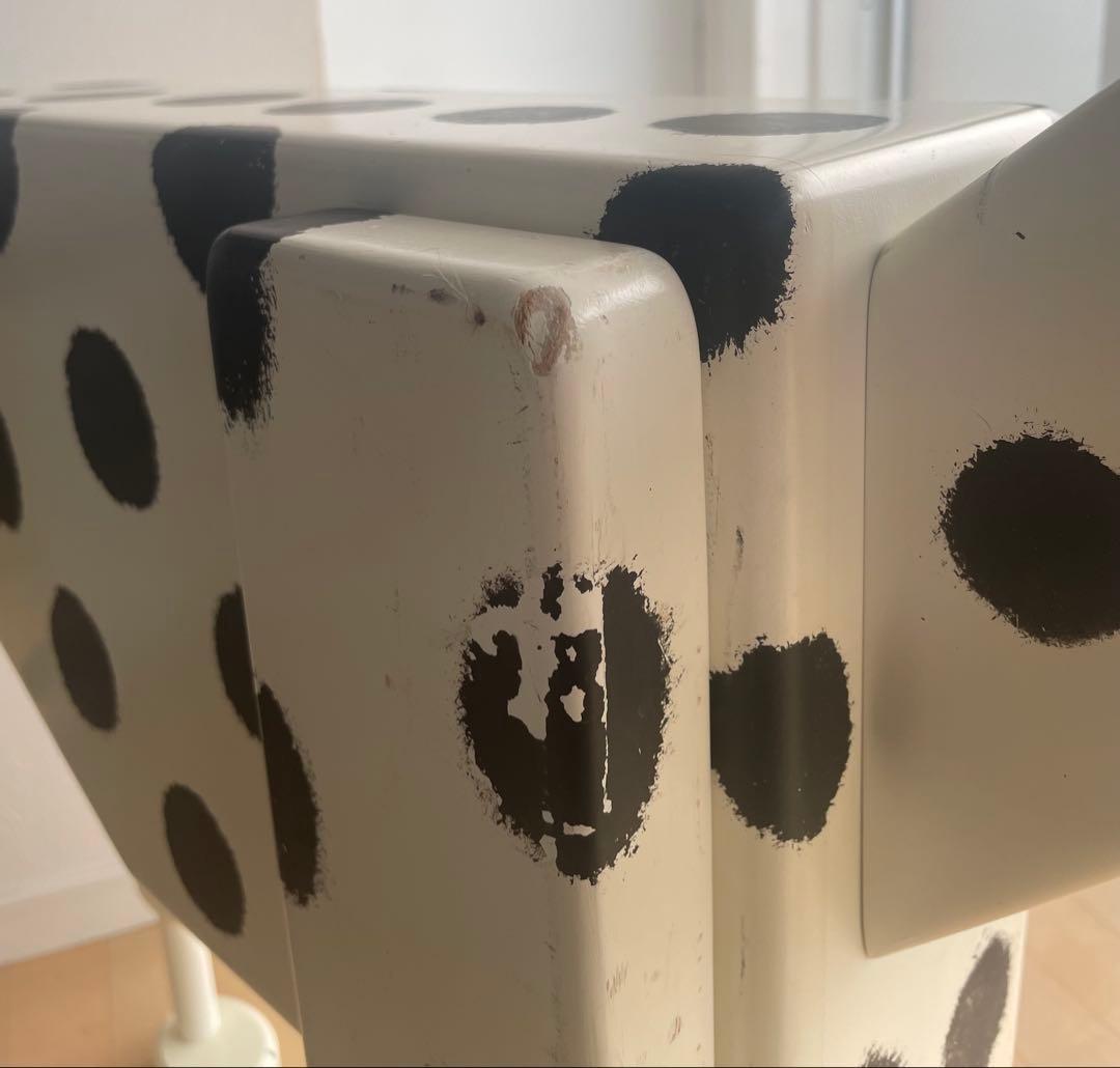 大型サイドテーブル ダルメシアン白80×110×22