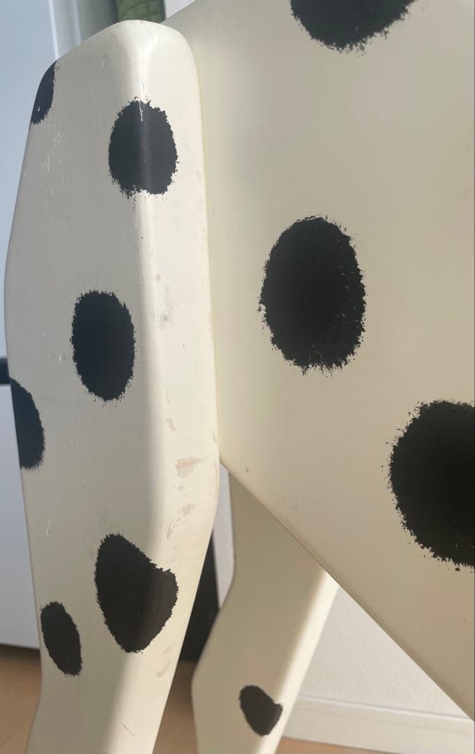 大型サイドテーブル ダルメシアン白80×110×22