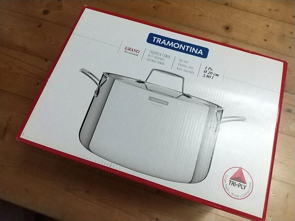 ☆未使用☆ 深型 両手鍋 グラーノ 20cm ステンレス製 オール三層