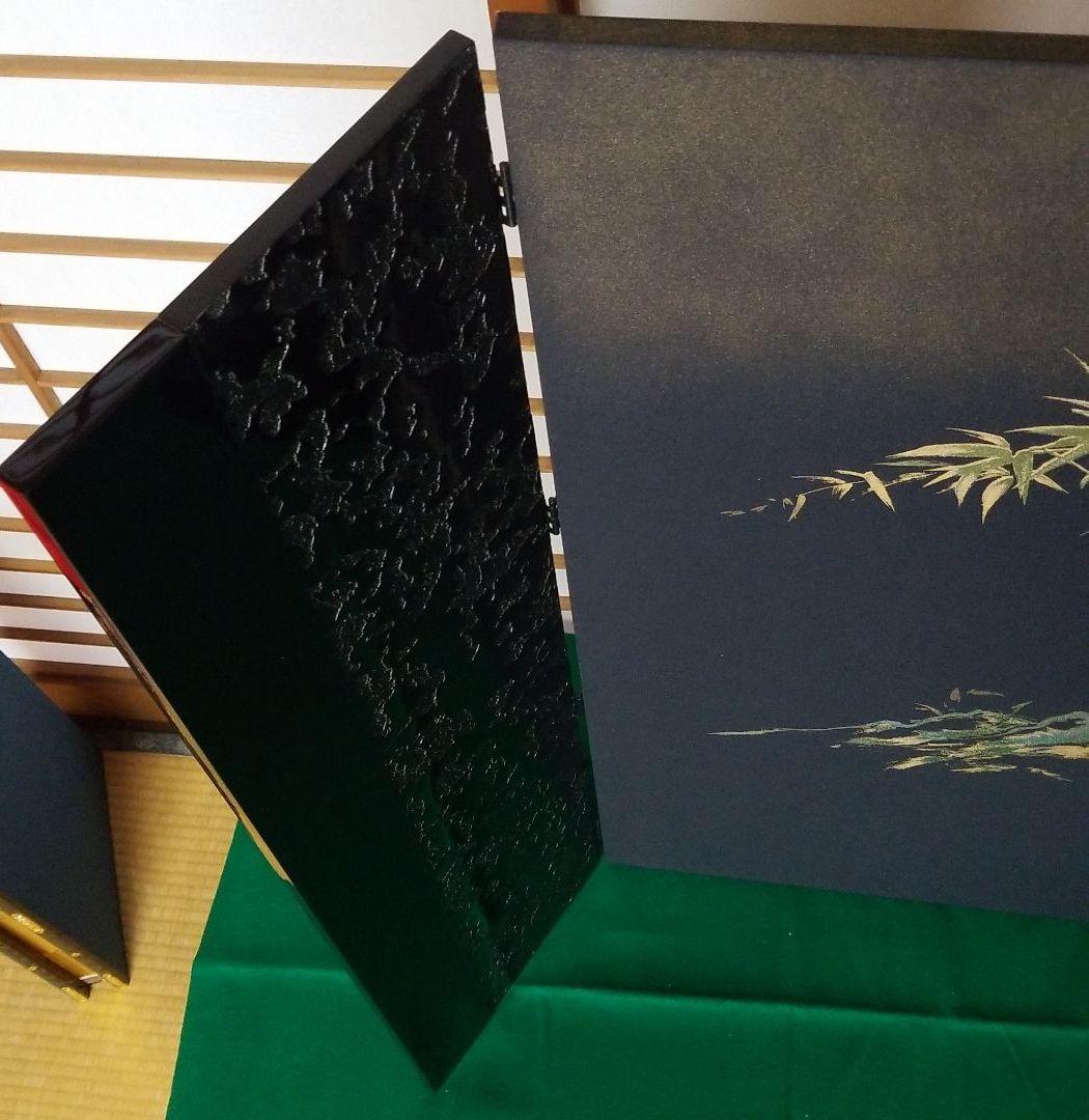 五月人形　屏風　三曲黒石目竹33