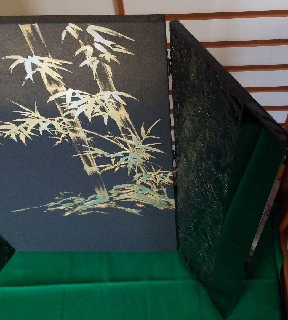 五月人形　屏風　三曲黒石目竹33